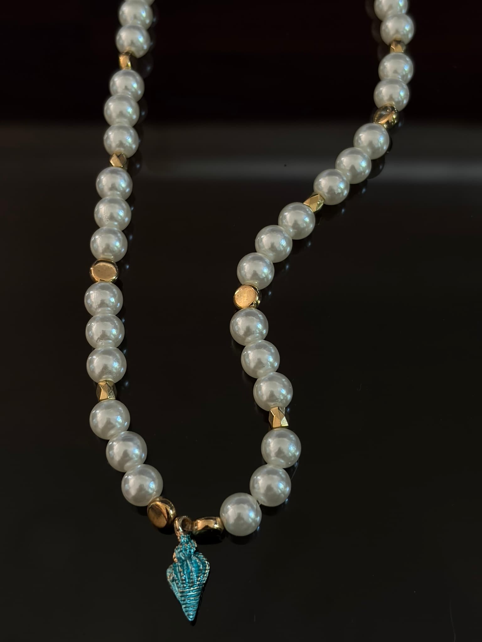 Pearl Turquoise Shell Necklace 2