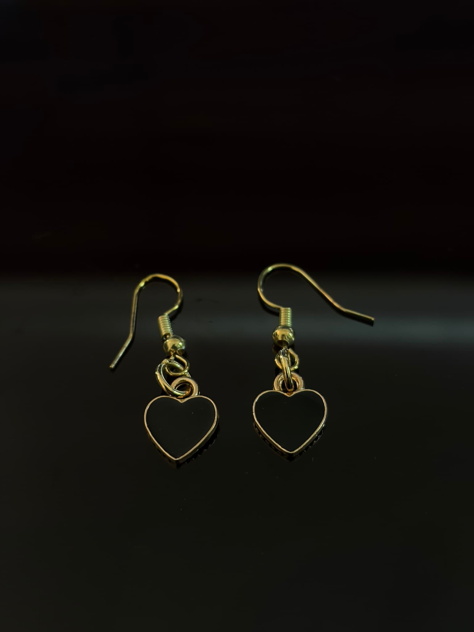 Black Heart Outline Earrings