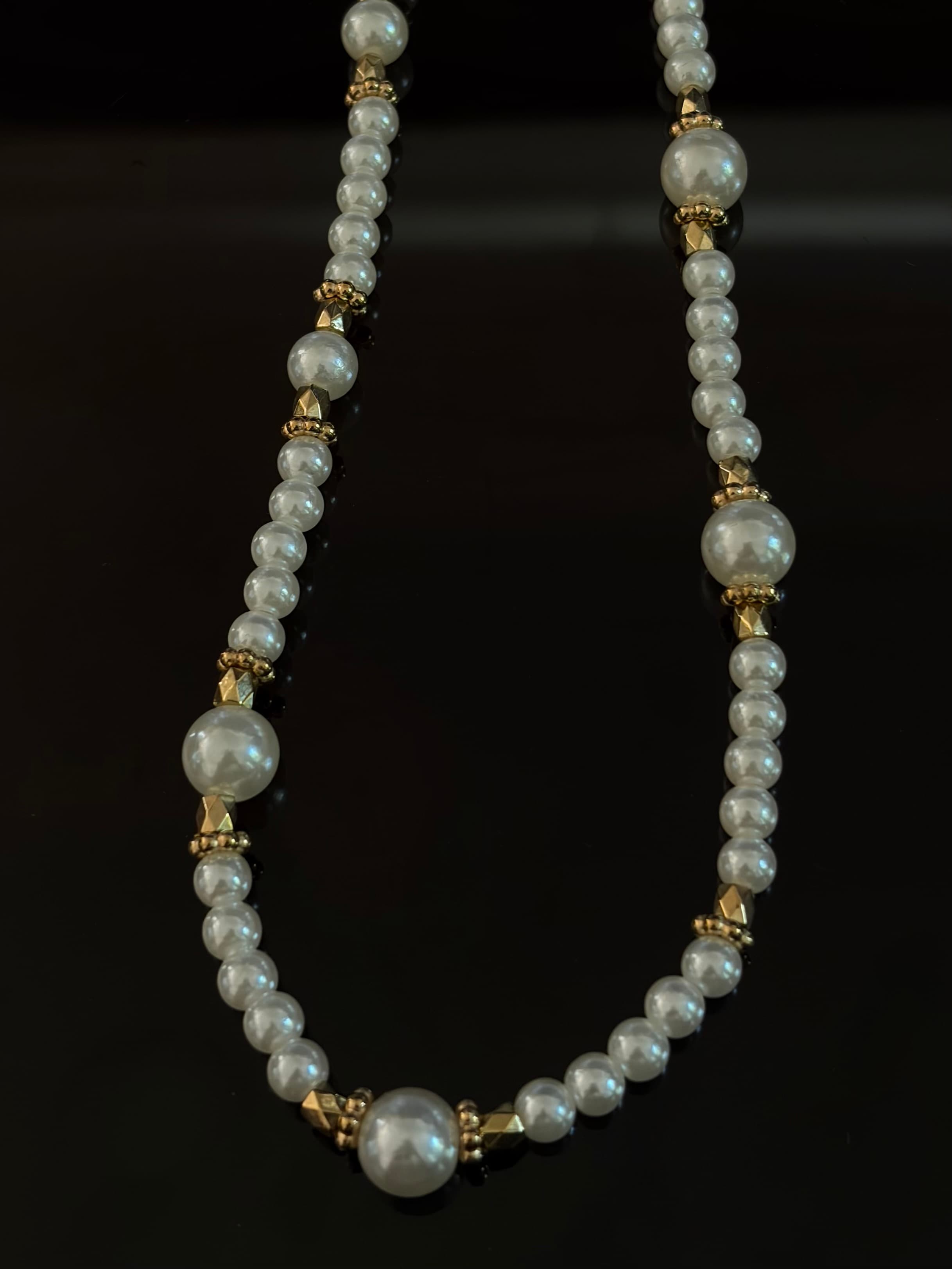 Pearl Gold Spacer Necklace