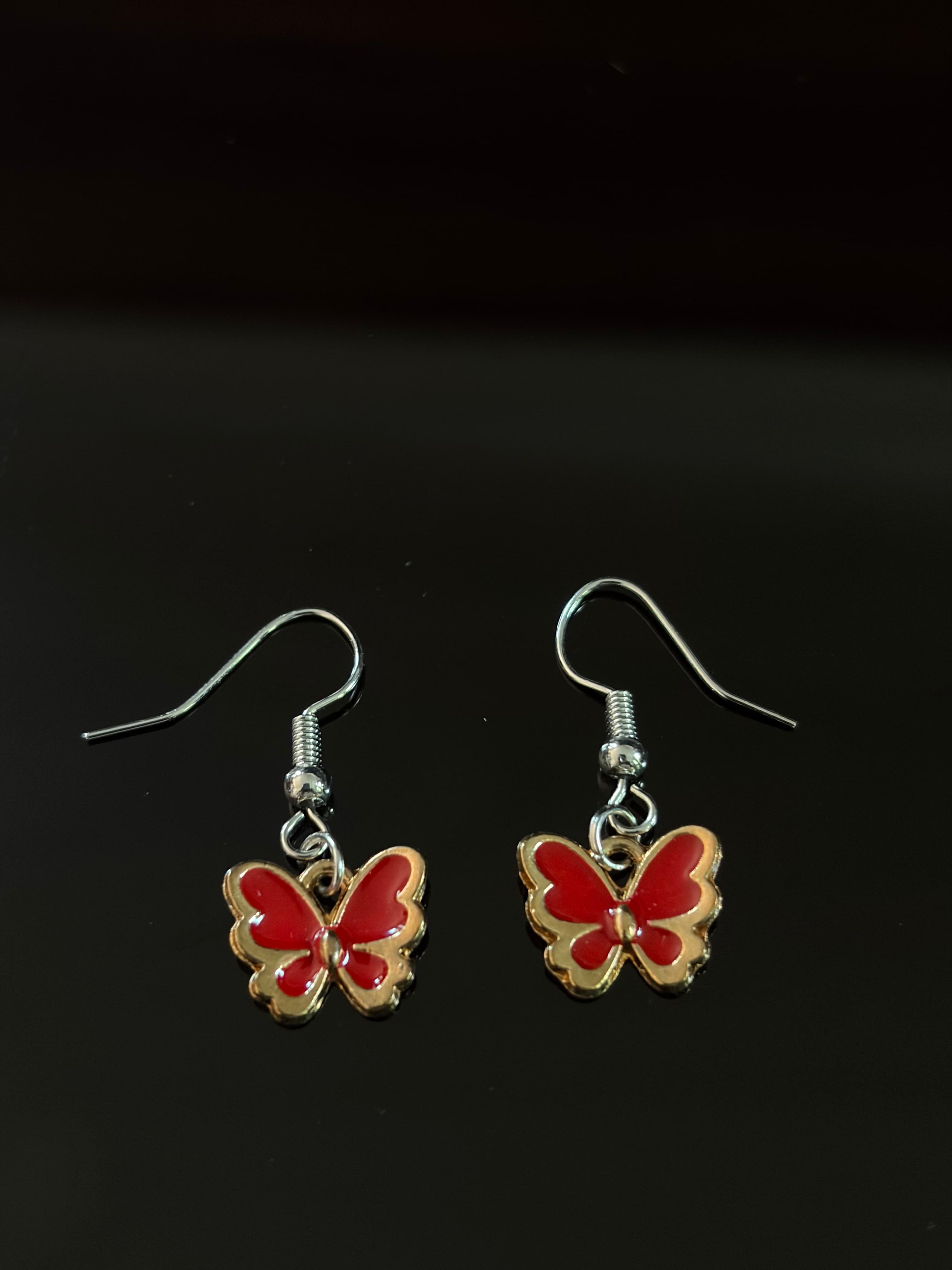 Red Butterfly Earrings