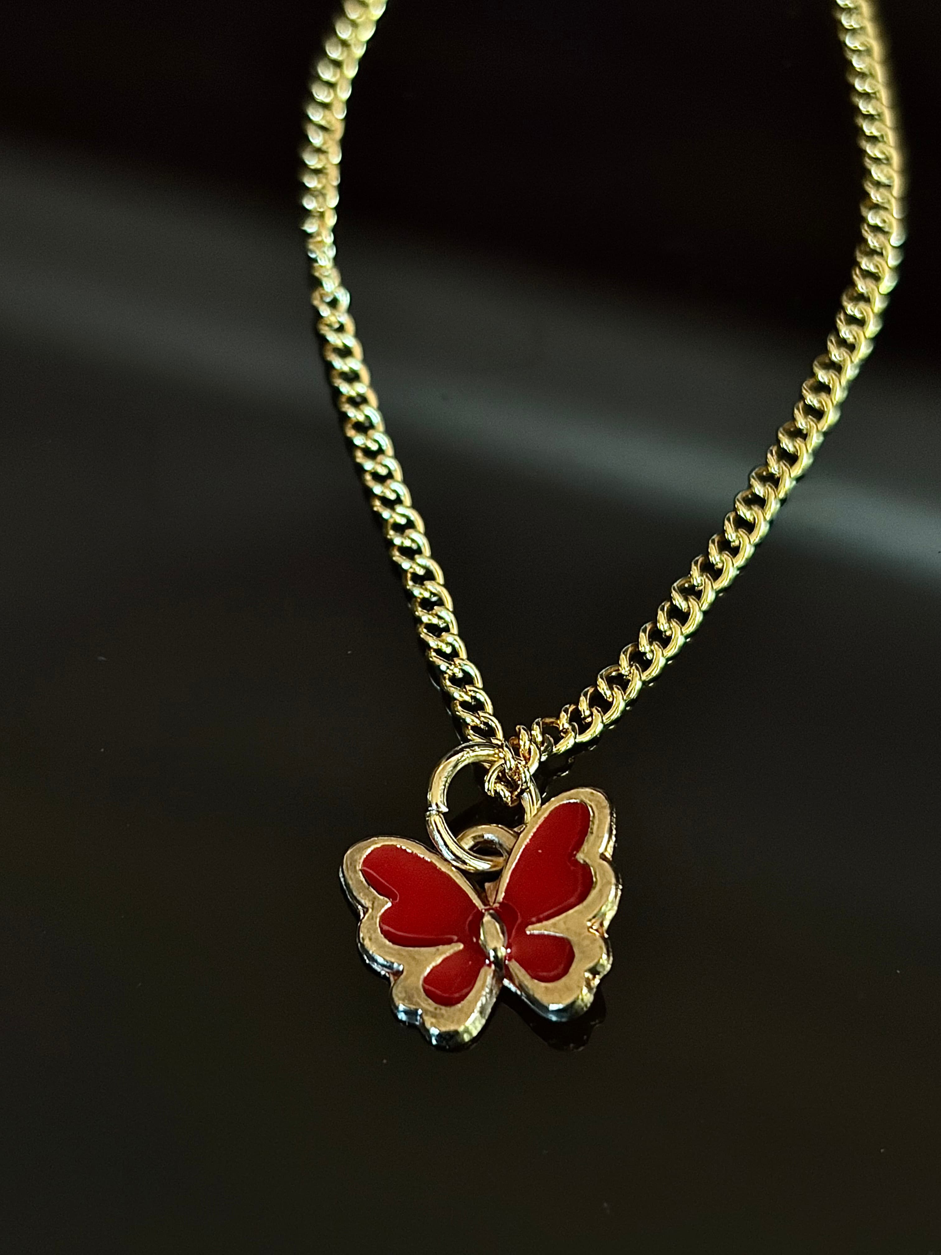 Red Butterfly Necklace
